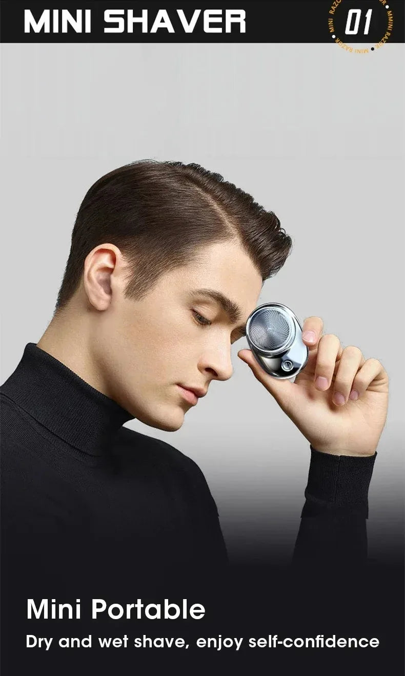Pocket Mini Travel Electric Shaver — Rechargeable Wireless Detachable Facial & Body Trimmer
