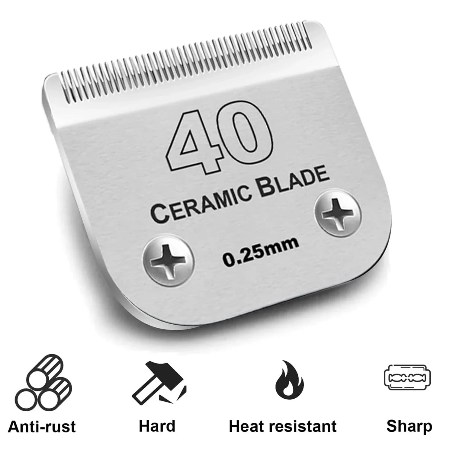 Detachable Ceramic Dog Grooming Blade — Compatible with Andis, Wahl KM & Oster A5 Clippers (2-Pack)