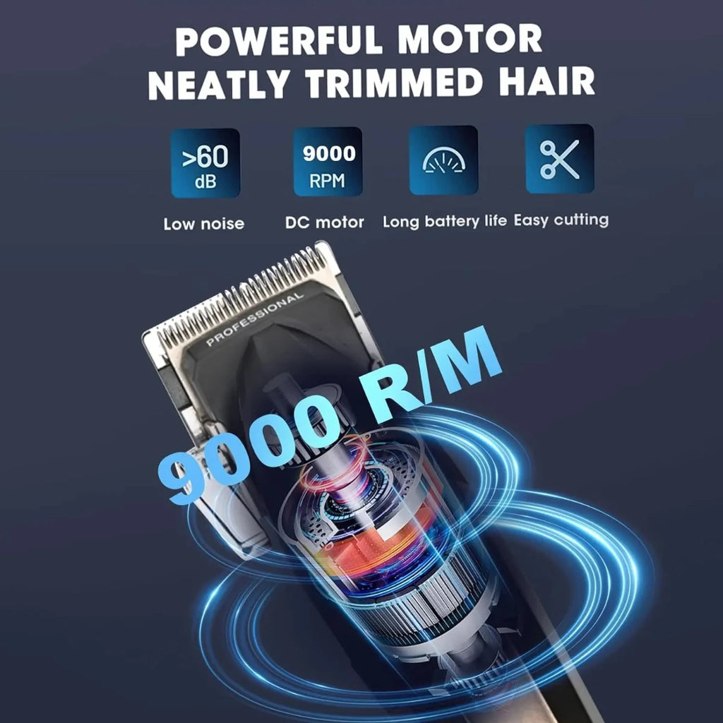 VGR Hair Trimmer Professional Clipper Barber Adjustable Hair Cut Machine 9000 RPM Clipper LED Display Hair Clippers Men V-003