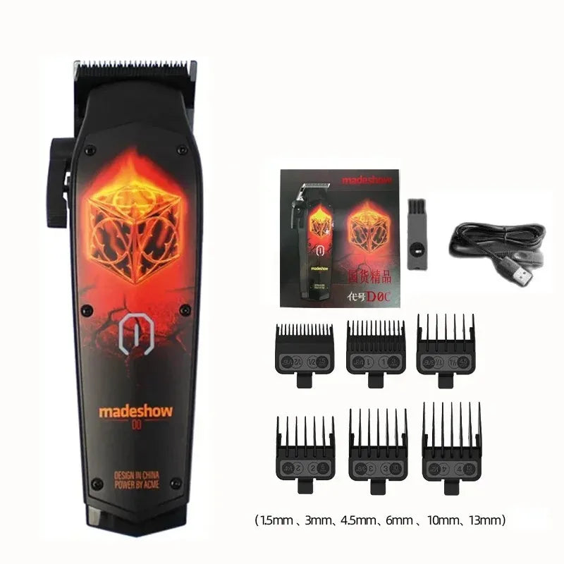 MadeShow M10/M11 Professional Hair Clipper & Trimmer Set — 0.1mm T-Blade High Speed