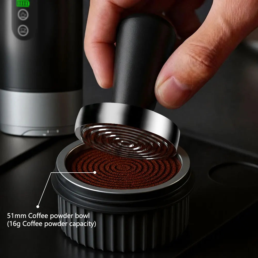 DENOKIN 3-in-1 Portable Espresso Machine — Digital Display, Removable Battery for Car, Home & Camping