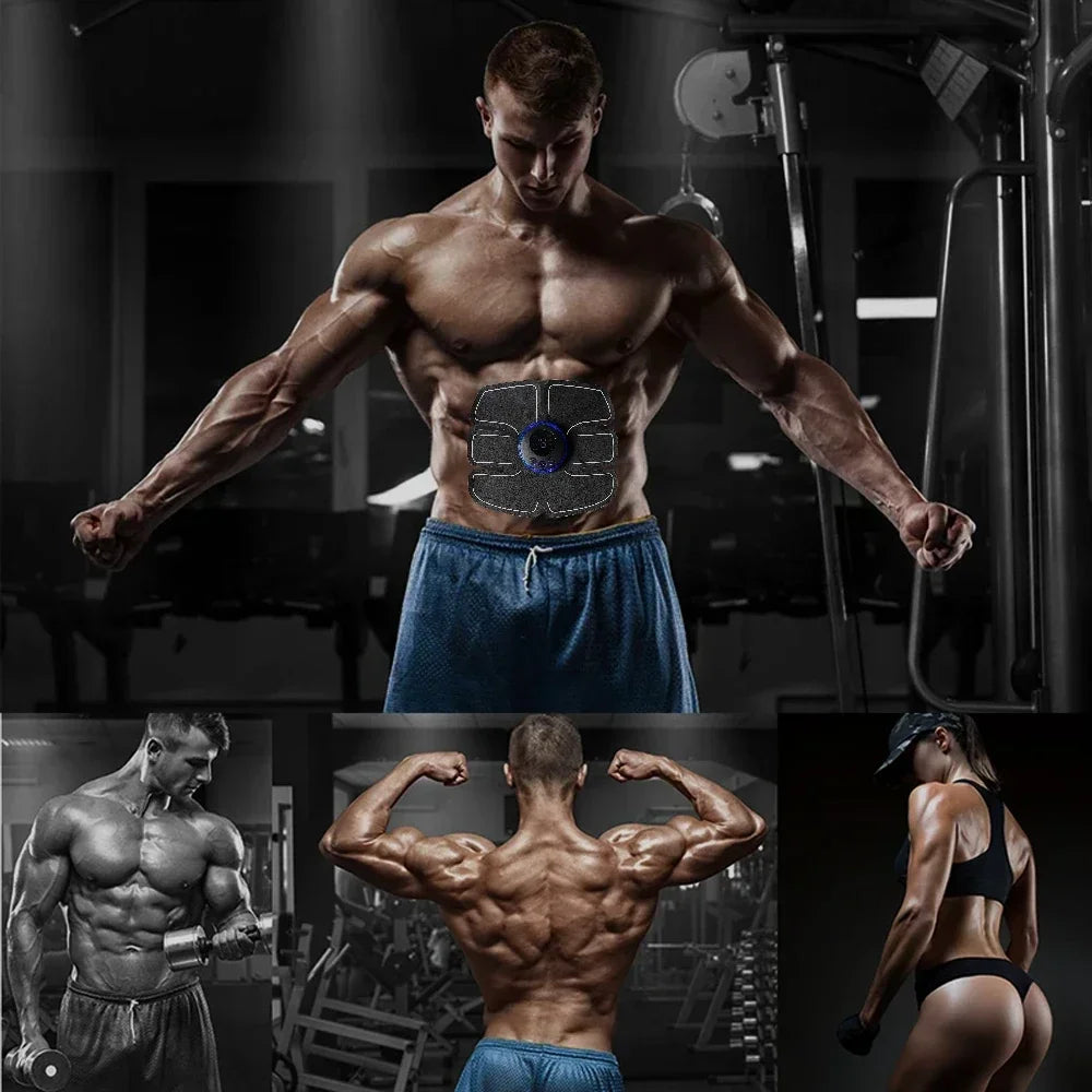 Smart EMS Muscle Stimulator Electric Wireless Abs Fitness Trainer Abdominal Training Weight Loss Stickers Body Slimming Massager