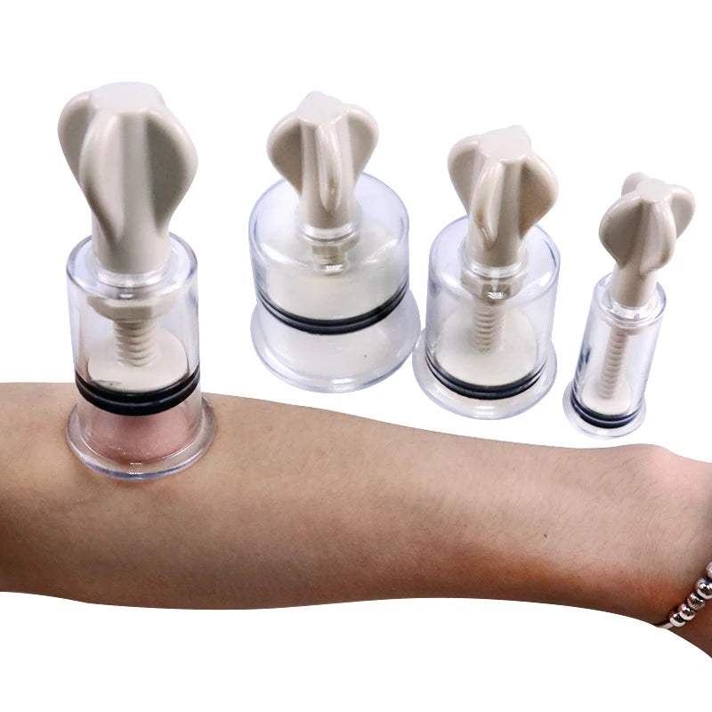 4 Size Massage Physiotherapy Cupping Manual Rotating Handle Cup Anti Cellulite Vacuum Cupping Cups Vacuum Body Massage Cans