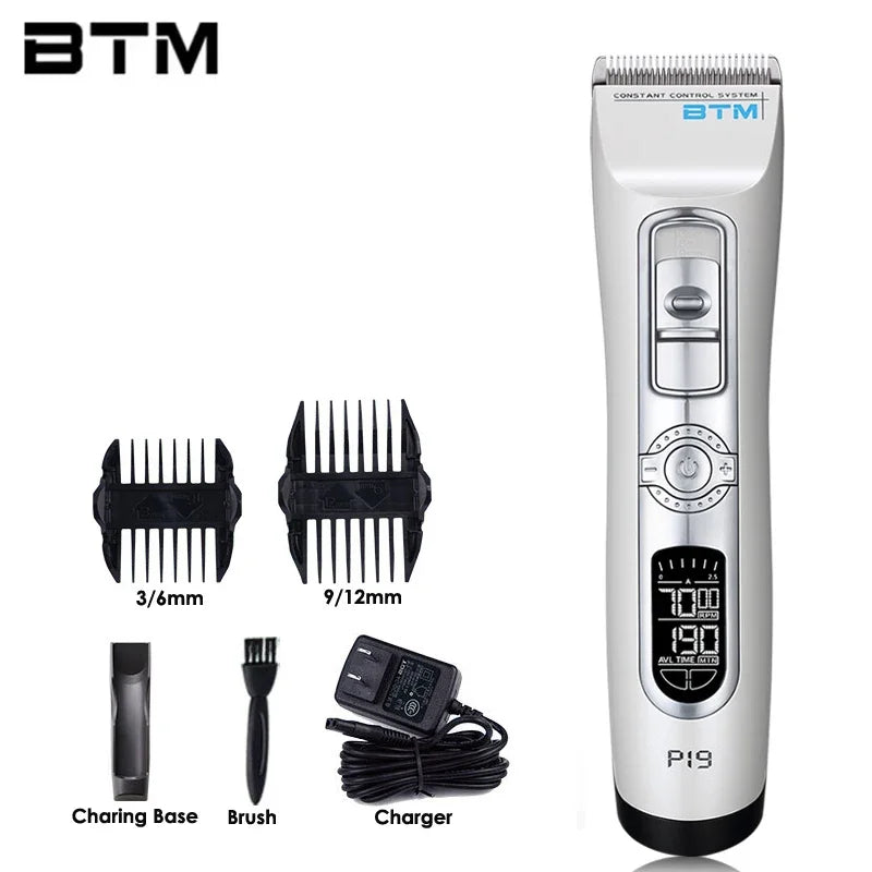 BTM P19 Professional Hair Clipper — Electric Cordless Trimmer for Barber & Home Use