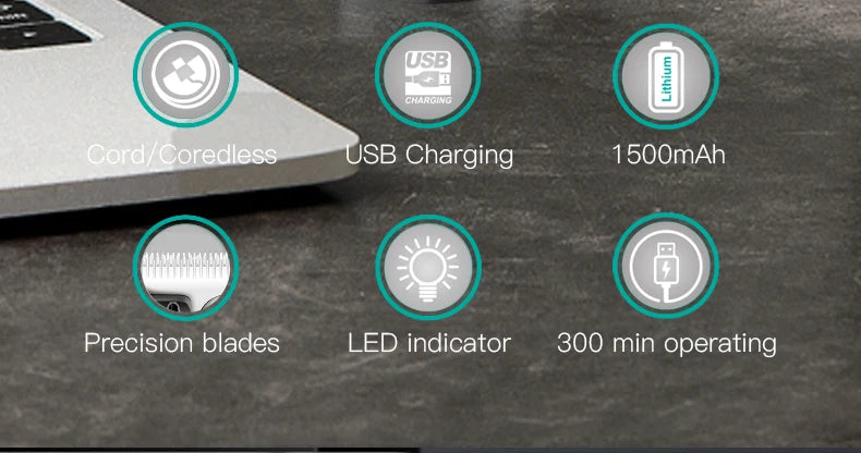 VGR V-082 Professional Hair Trimmer — Electric Hair Cutting Machine for Men
