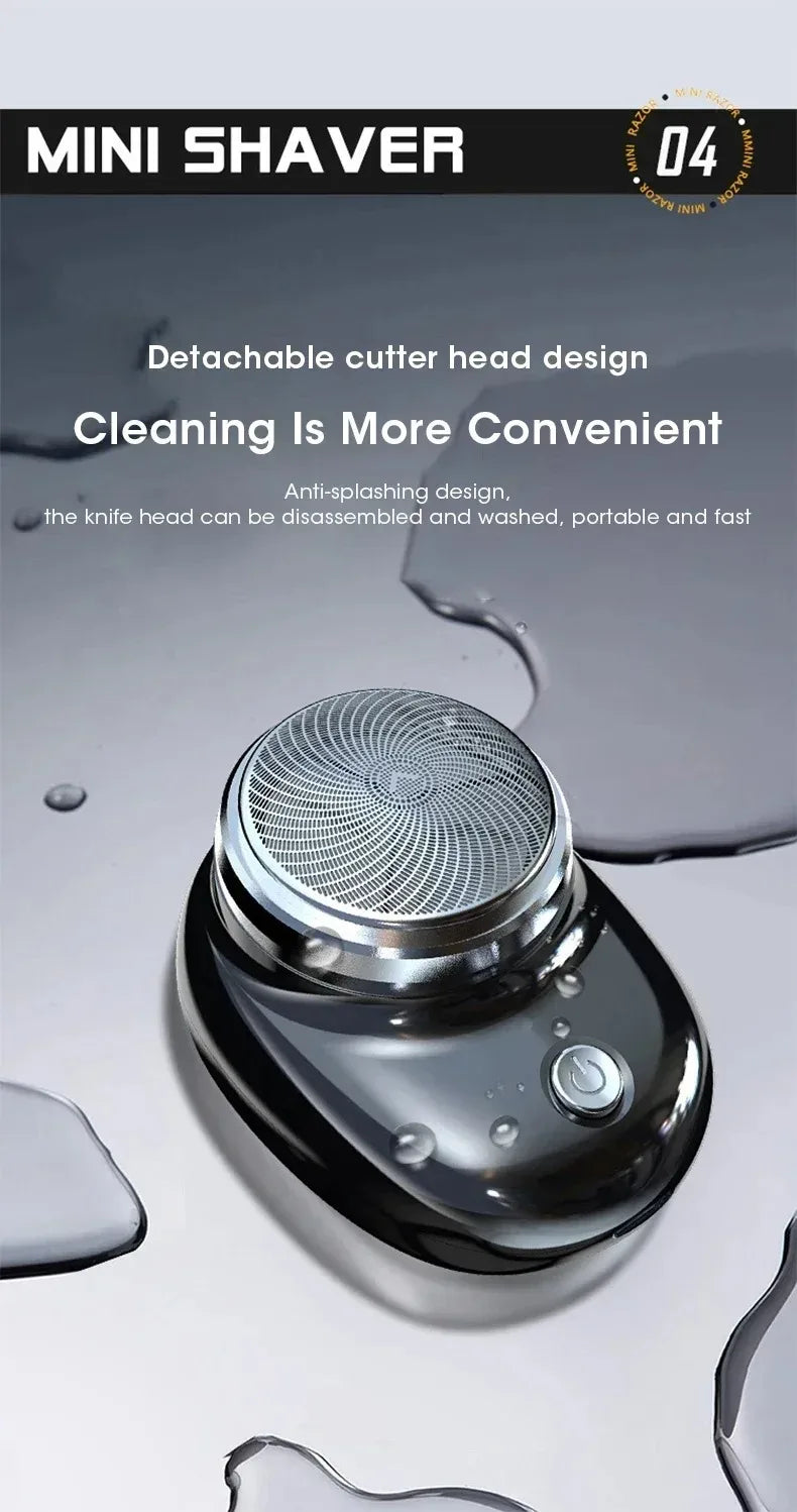 Pocket Mini Travel Electric Shaver — Rechargeable Wireless Detachable Facial & Body Trimmer