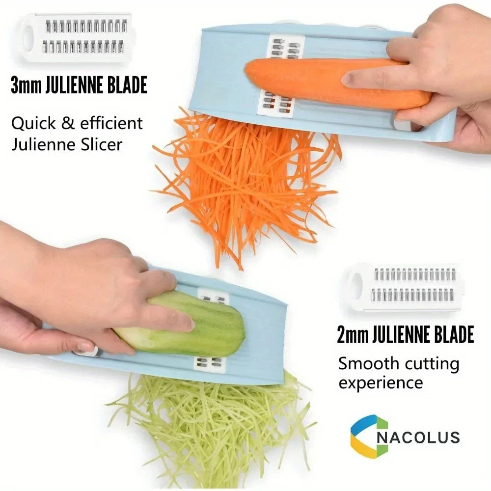 Multifunctional Vegetable Slicer & Grater — Manual Food Chopper, Dicer & Cutter