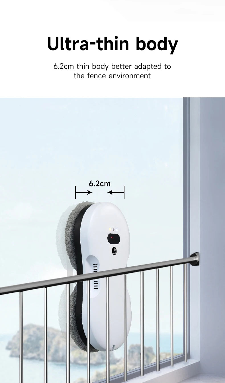 DIVEDEER Dual-Surface Window Cleaning Robot — Remote-Controlled Auto Glass Mist Spray Cleaner