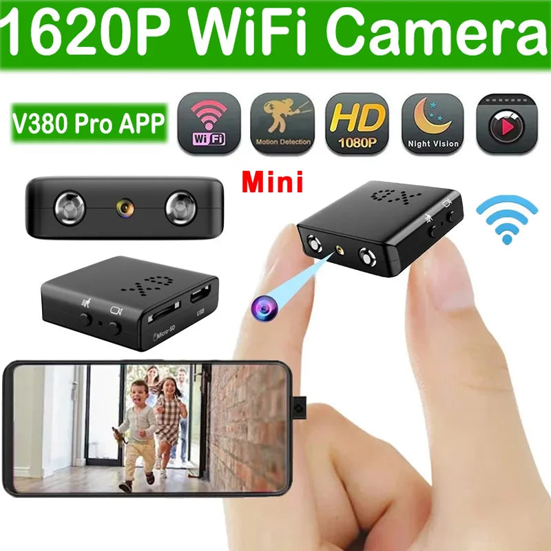 V380 Pro WiFi Mini Camera — HD 1620P 7×24h Home Security Camcorder