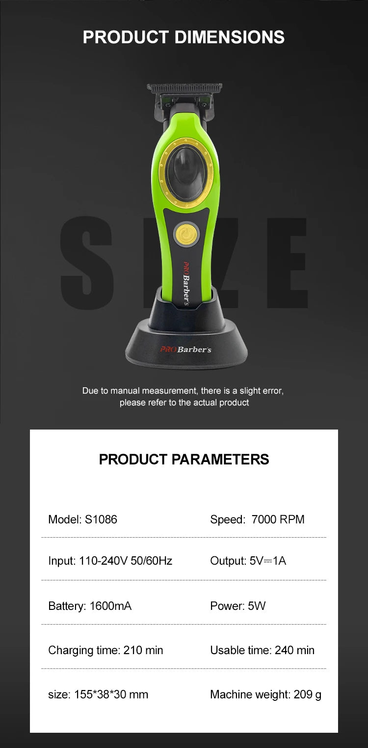 High Power Multifunctional Hair Clipper — Rechargeable Electric Men's Trimmer & Shaver