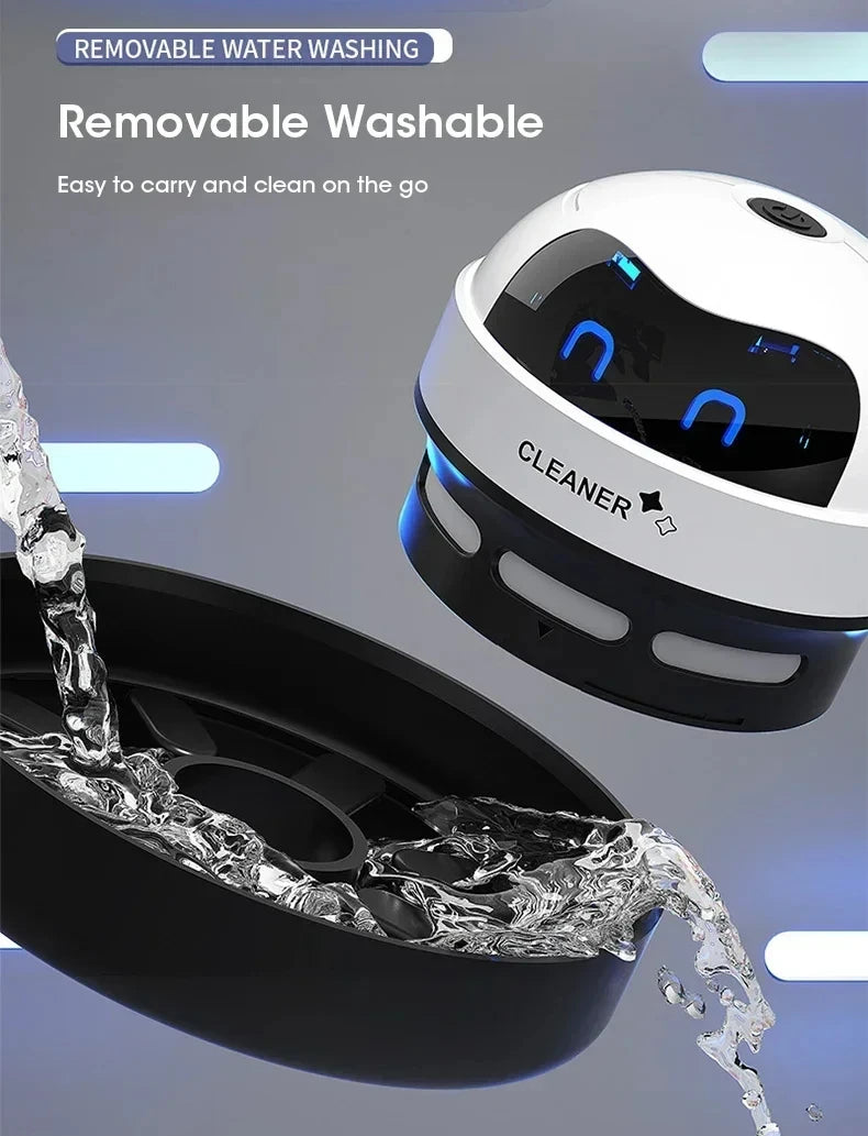 HOMEFISH Desktop Mini Vacuum Cleaner — Rechargeable Keyboard & Rubber Shavings Dust Extractor