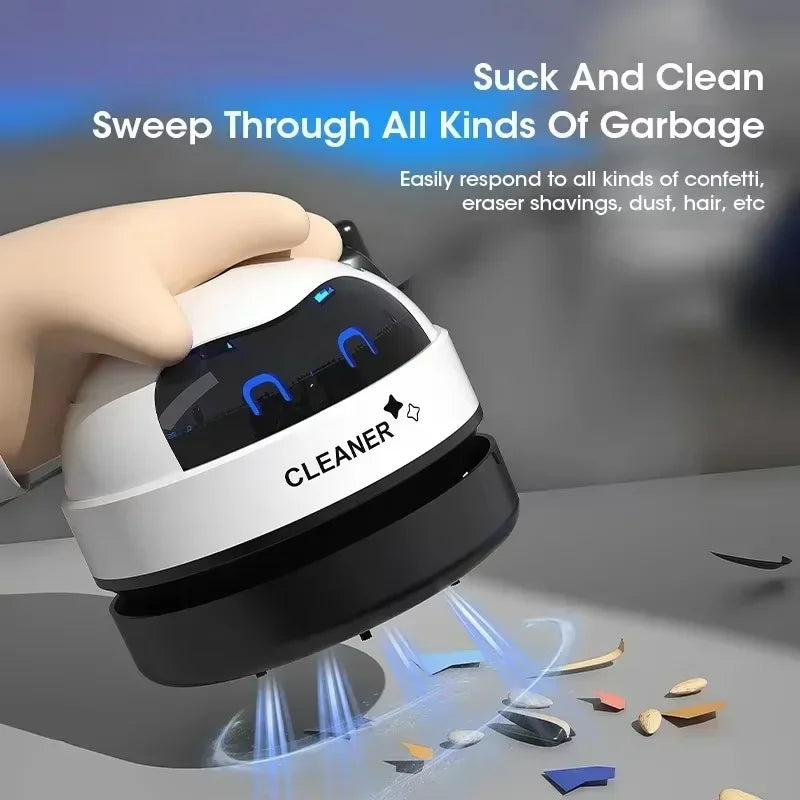 HOMEFISH Desktop Mini Vacuum Cleaner — Rechargeable Keyboard & Rubber Shavings Dust Extractor