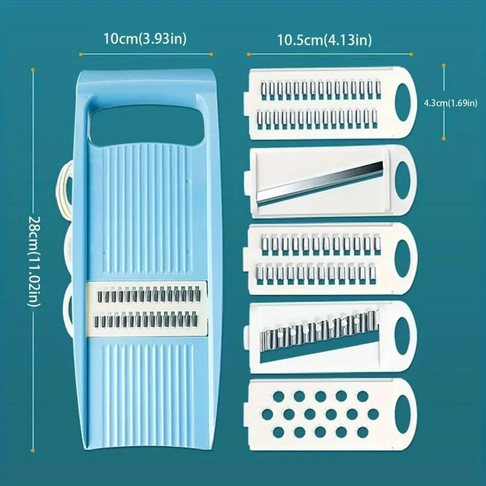 Multifunctional Vegetable Slicer & Grater — Manual Food Chopper, Dicer & Cutter