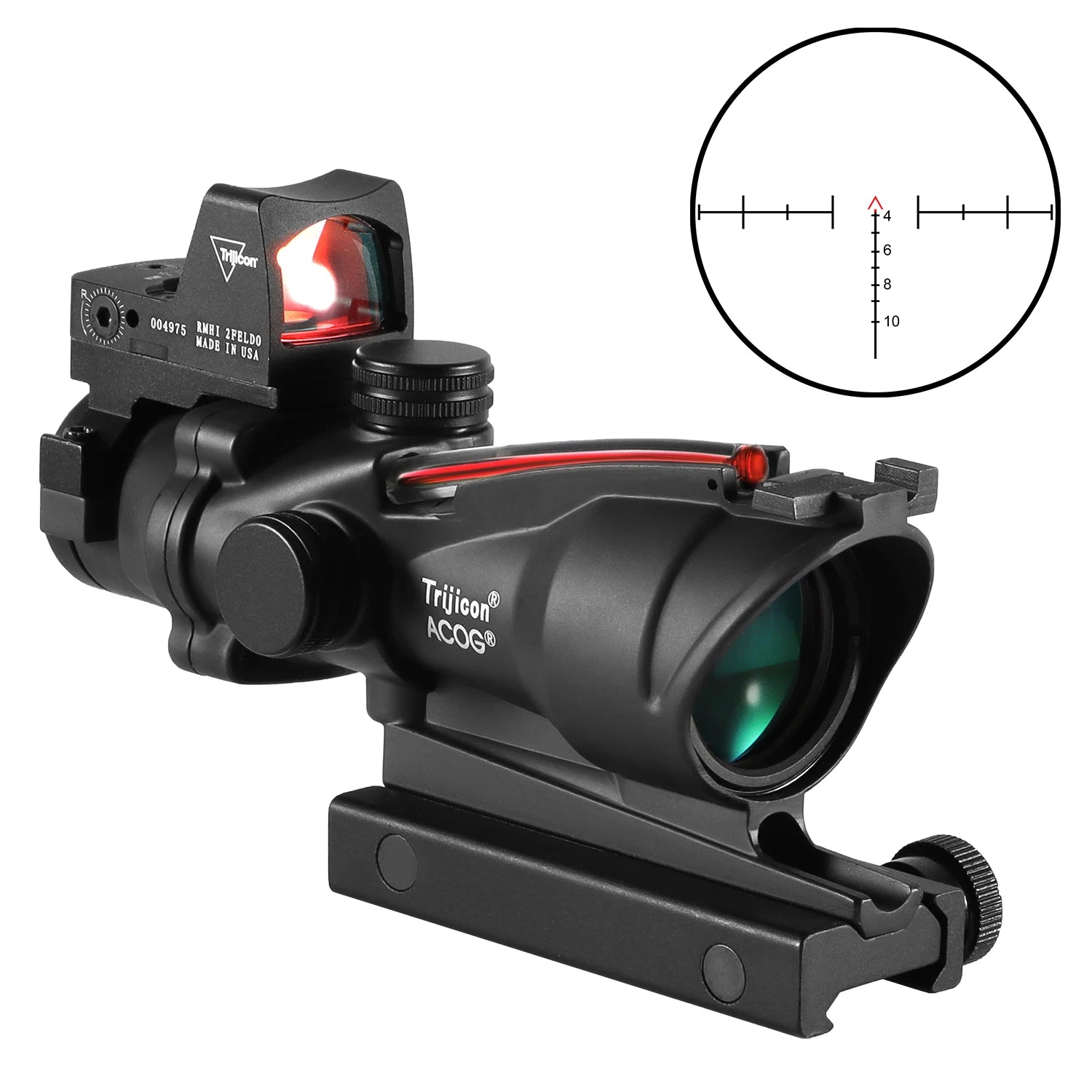 4x32 Tactical Scope with Red Dot — 1X/4X Adjustable 20mm Rail Hunting Scope