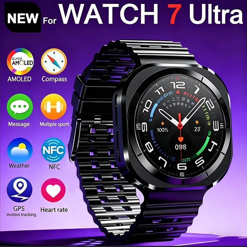 2026 Watch 7 Ultra Smartwatch — 3D Display, GPS, NFC & Compass for Men & Women
