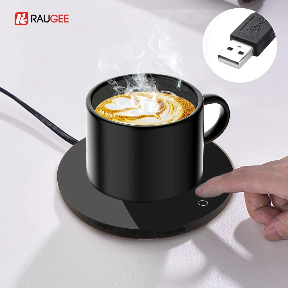 Thermostatic USB Mug Warmer Coaster — Electric Heating Plate for Coffee, Tea & Milk