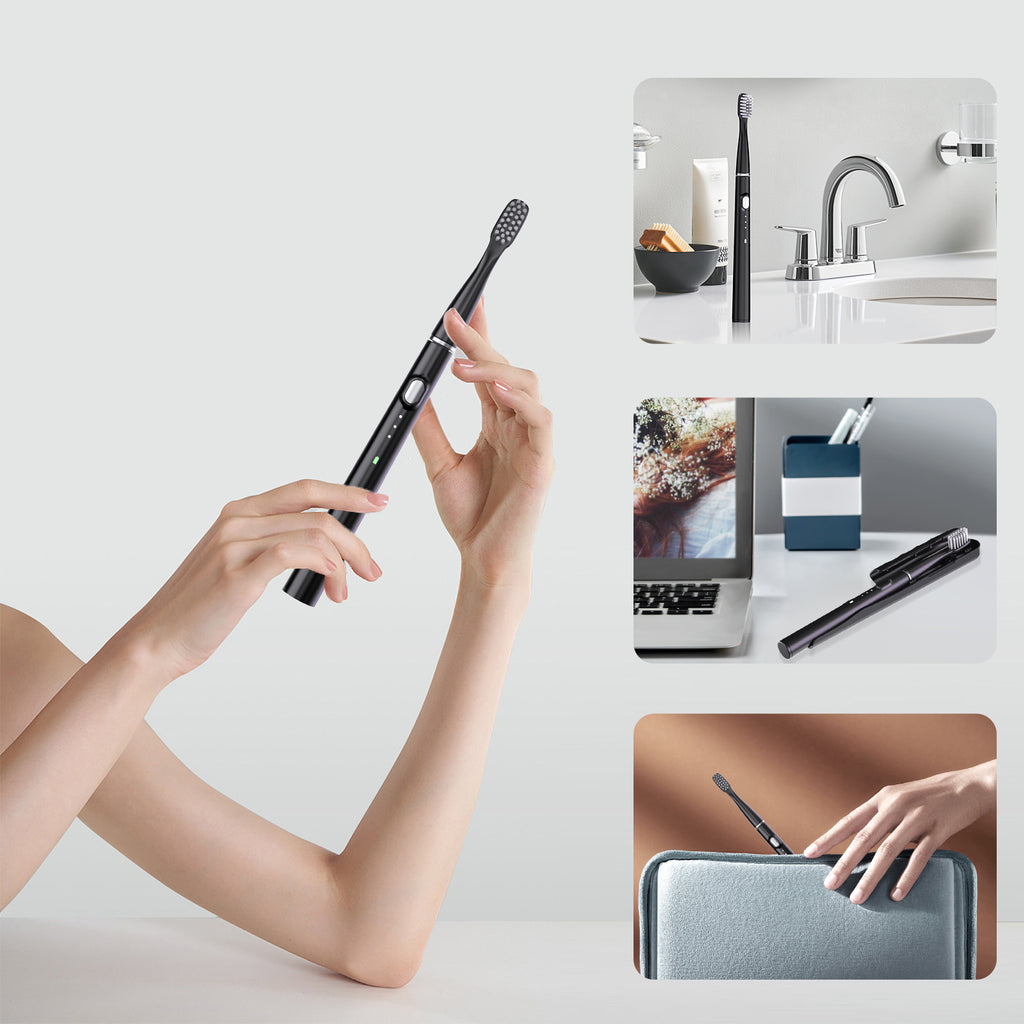 Powerful Ultrasonic Sonic Electric Toothbrush USB Rechargeable 3 Clean Modes IPX7 Waterproof Teeth Whitening with Travel Case