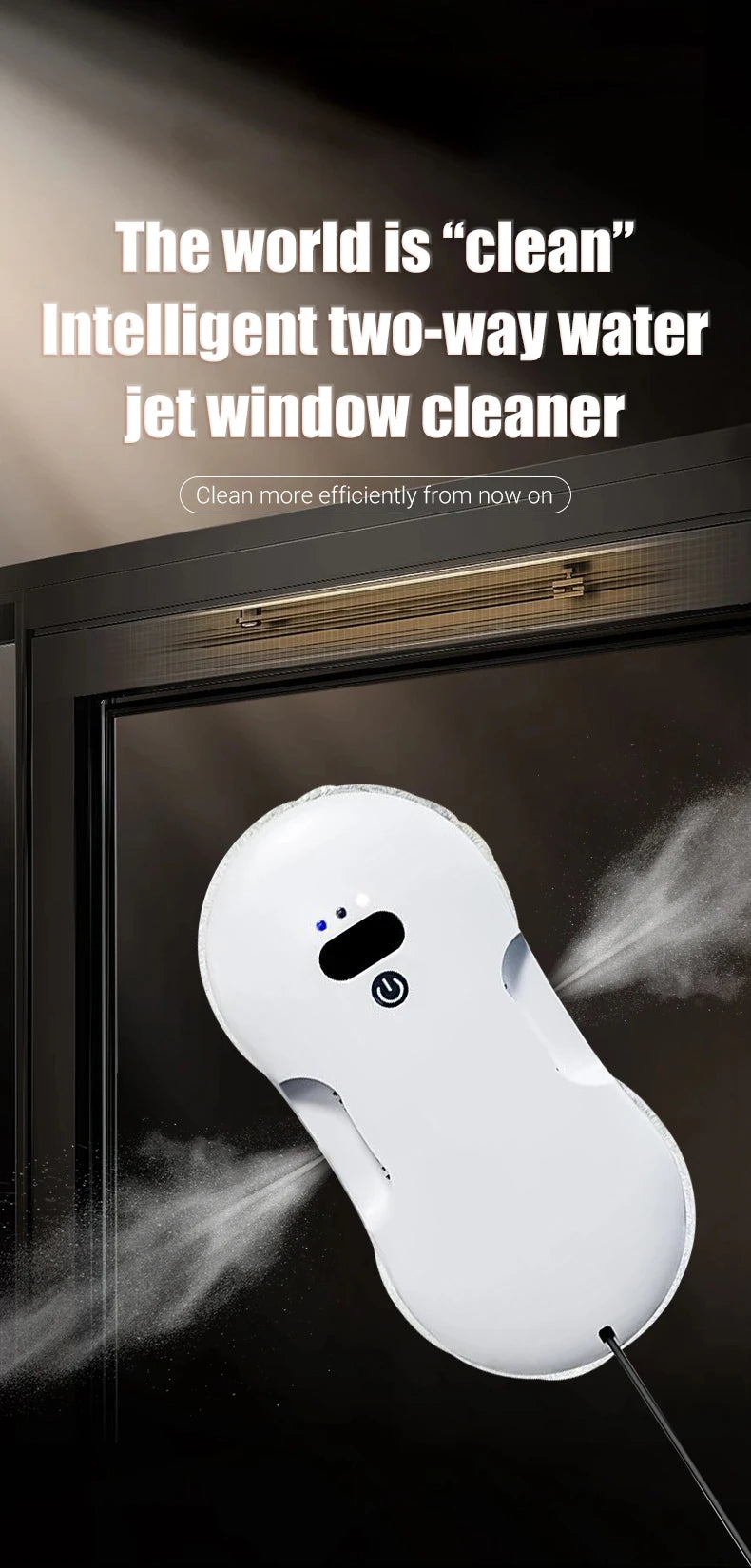 DIVEDEER Dual-Surface Window Cleaning Robot — Remote-Controlled Auto Glass Mist Spray Cleaner