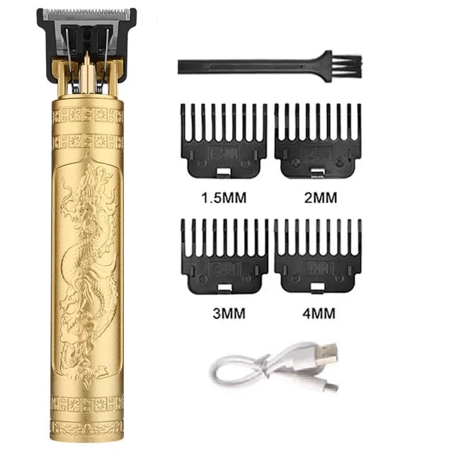 Professional Beard & Hair Trimmer — Zero-Gap T-Blade, LCD Display & Hair Shears Kit for Men