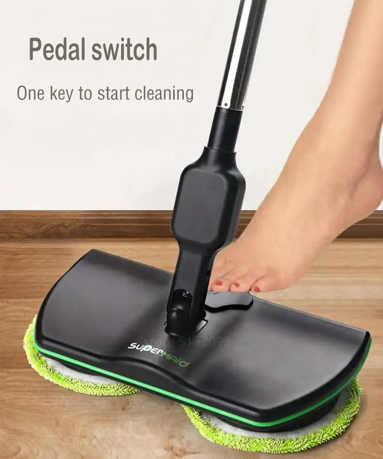 Electric Rotating Mop 2-in-1 — Rechargeable Wireless Floor Cleaner & Wax Machine