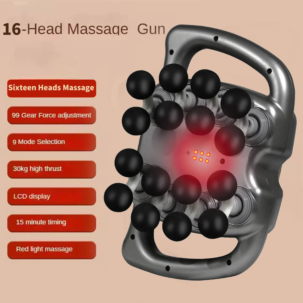9 Modes 99 Gear Intensity Fascia Gun Muscle Massager Gun 8/16 Head High Frequency Neck Shoulder Waist Massage Machine For Body