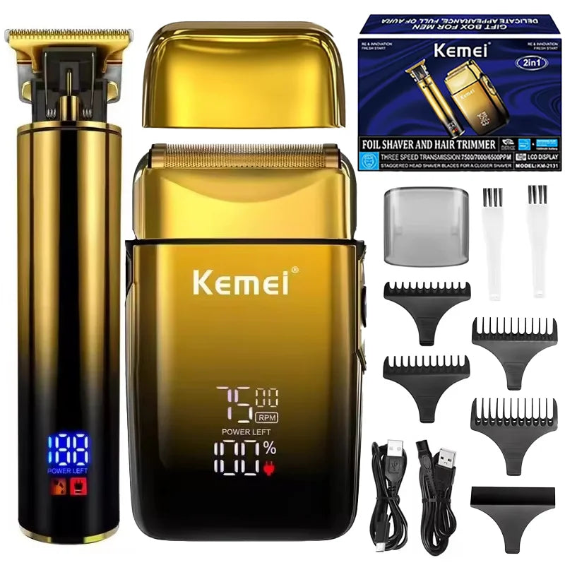 Original Kemei combo Beard & Hair Trimmer For Men Electric Shaver Bald Head Razor Clipper Shaving Machine Rechargeable