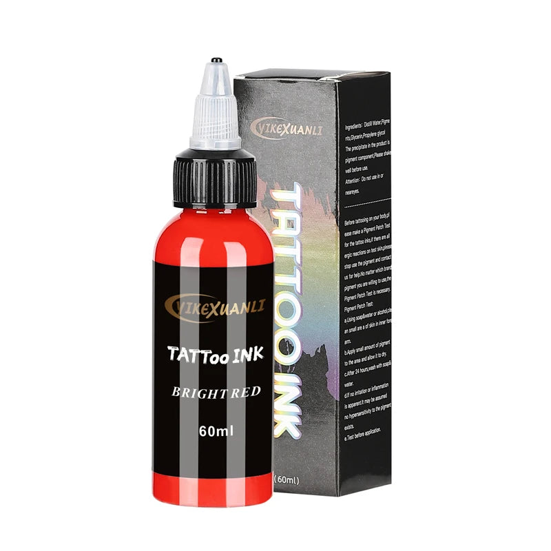 Professional Tattoo Ink Pigment 60ml — White, Black & Red Body Art Kit