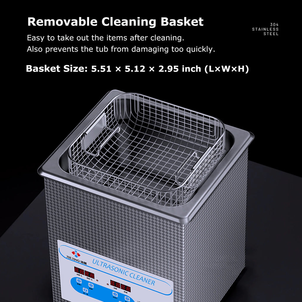 2L Ultrasonic Cleaner 40kHz — Jewelry, Watch & Eyeglasses Ultrasound Bath Machine