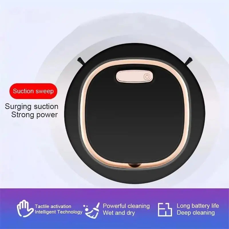 Tactile Activation 3-in-1 Sweeping Robot — Wet & Dry USB Rechargeable Auto Vacuum