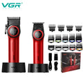 VGR Professional Hair Clipper — 12000RPM LED Digital Carving Electric Clipper V-001 & V-977