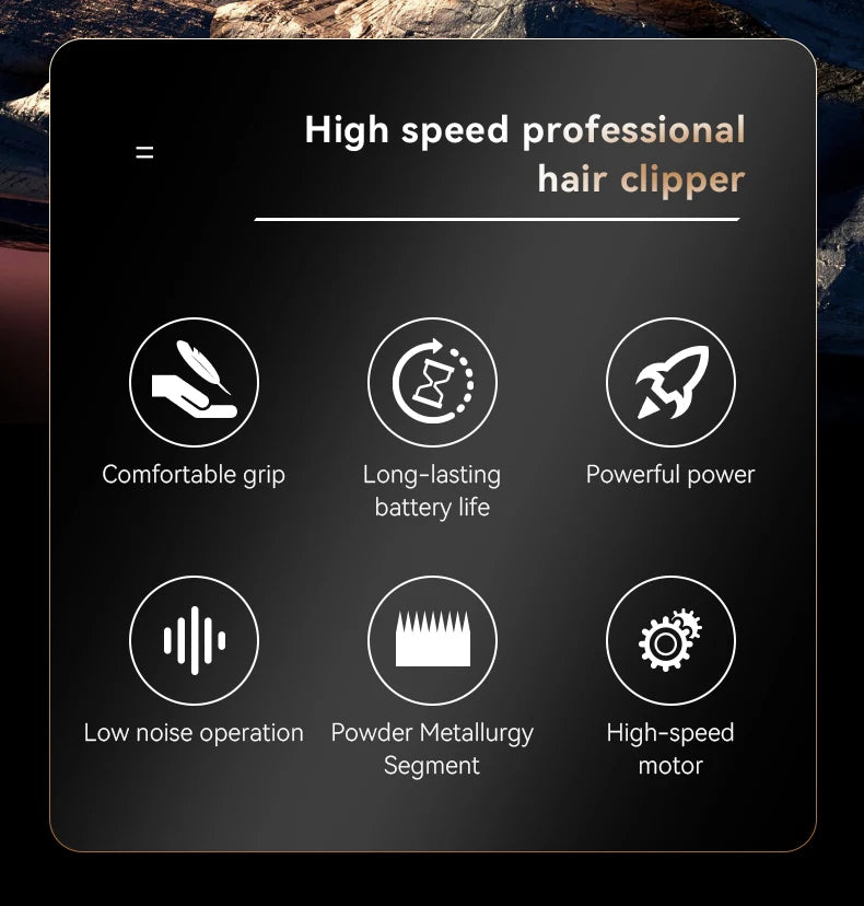 Kemei Professional Hair Clipper Kit — DLC Blade Rechargeable Cordless Barber Trimmer