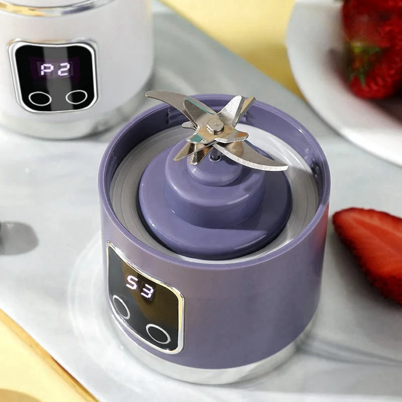 2025 Mini Electric Juicer 450ml — Powerful Motor, Digital Display, Crushed Ice