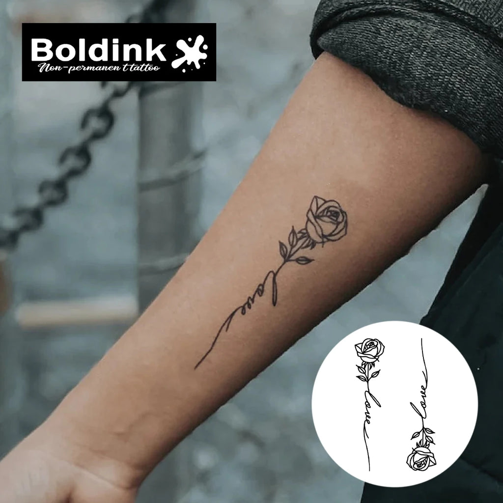 Boldink Rose Semi-Permanent Tattoo — Lasts Up to 15 Days
