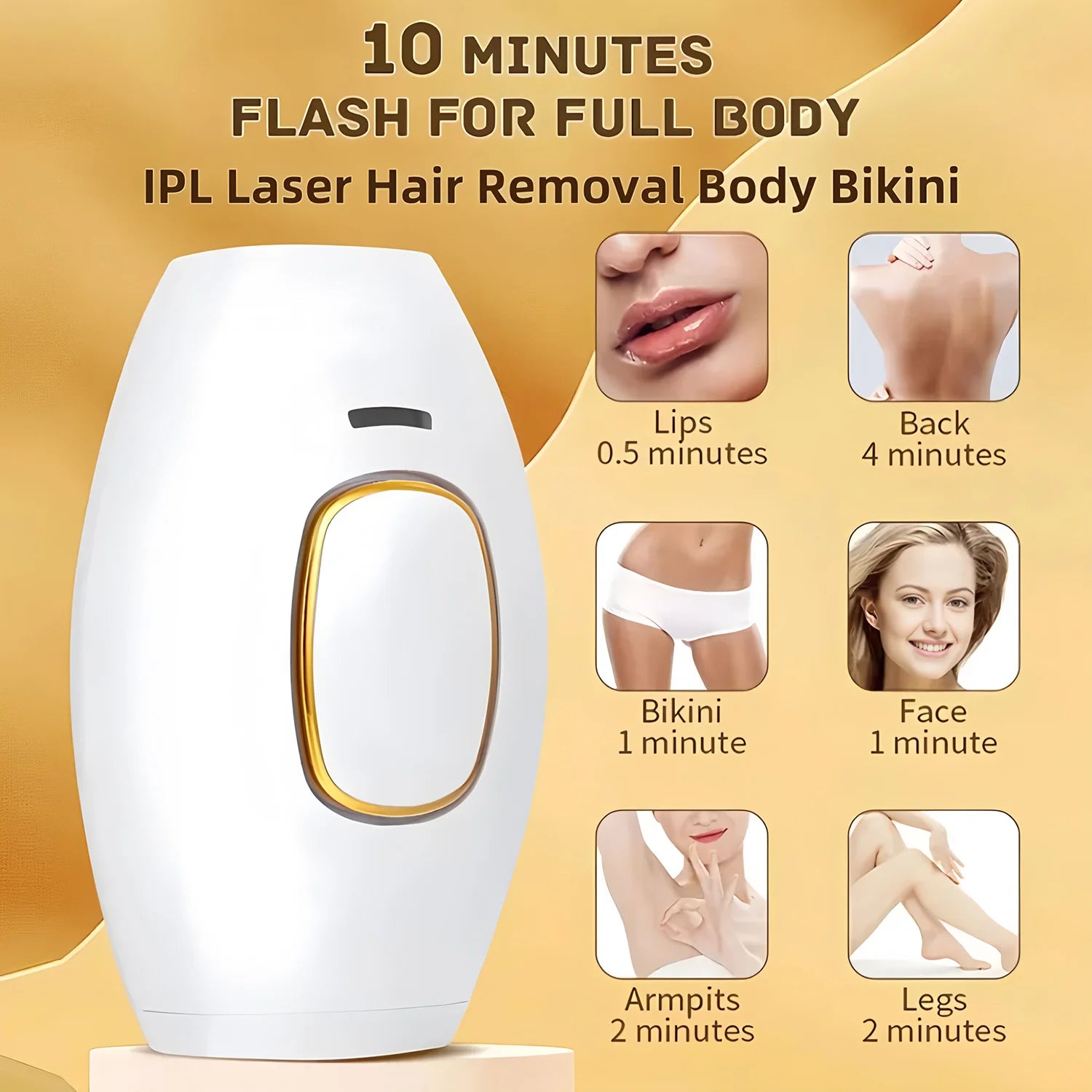 IPL Laser Hair Removal Handset — Painless Electric Depilator for Women & Men at Home