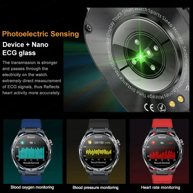 2026 ECG+PPG Health Smartwatch — Body Fat, Uric Acid & Bluetooth Call for Men & Women