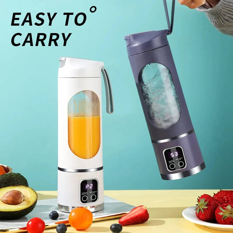 2025 Mini Electric Juicer 450ml — Powerful Motor, Digital Display, Crushed Ice