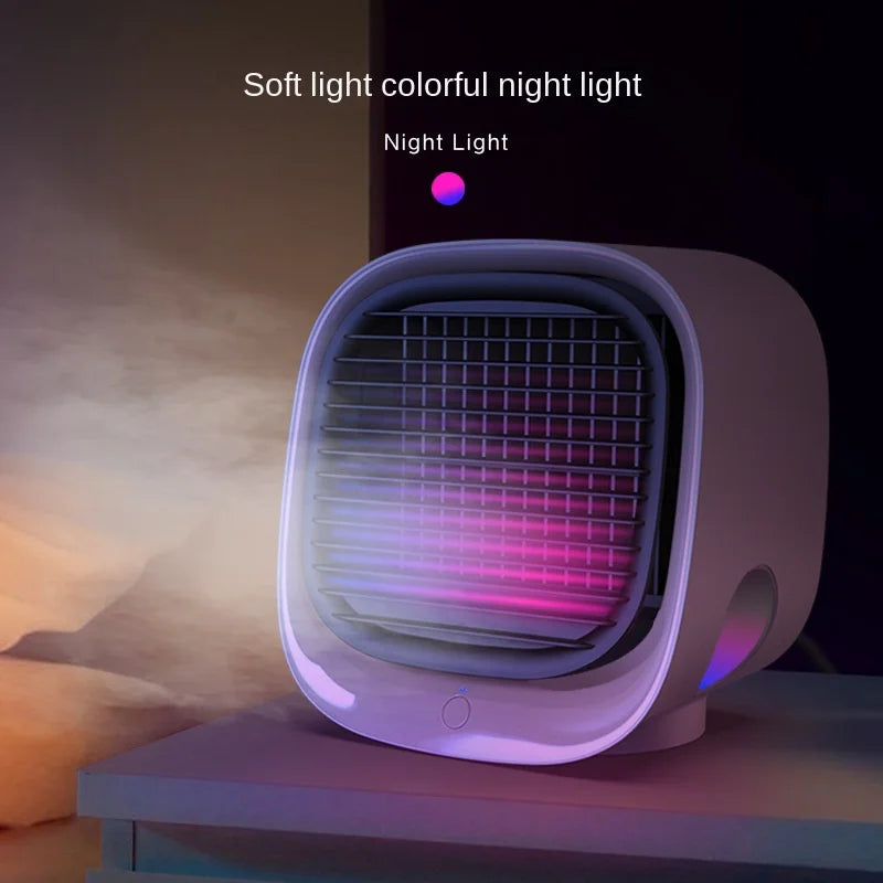 Desktop Water Cooling Fan — Mini USB Air Cooler with Humidification & High Wind Spray