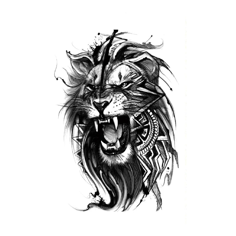 Leopard & Henna Temporary Tattoo Stickers — 5 Styles Flash Body Art