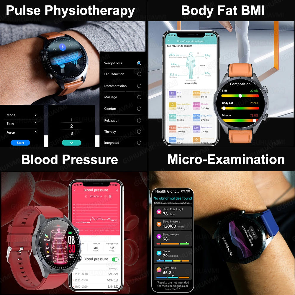 2026 Health Pulse Therapy Smartwatch — ECG+PPG, CES Sleep Aid & Organ Detection