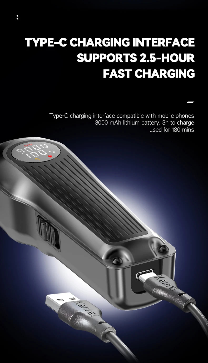 Kemei KM-1699 Powerful Hair Trimmer — Professional Electric Clipper for Men