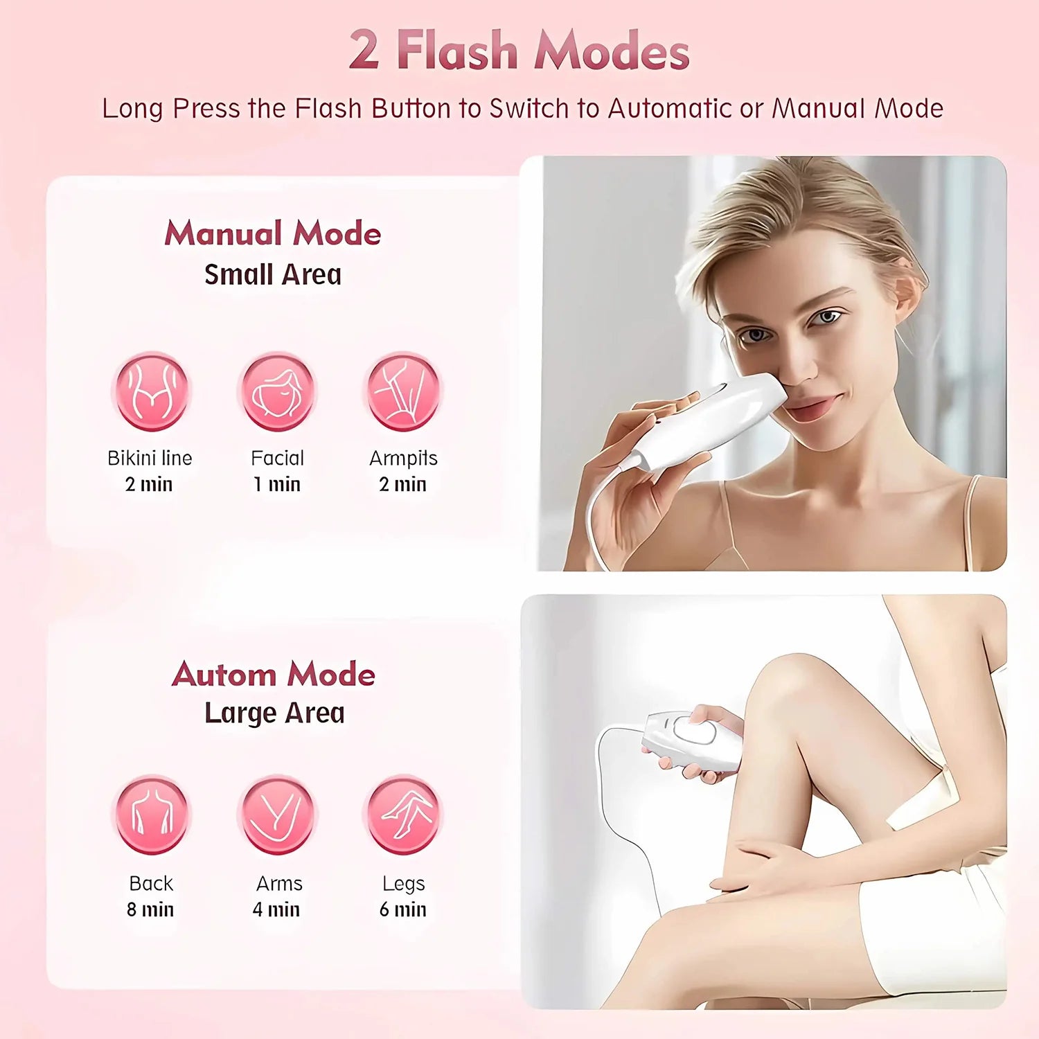 IPL Laser Hair Removal Handset — Painless Electric Depilator for Women & Men at Home