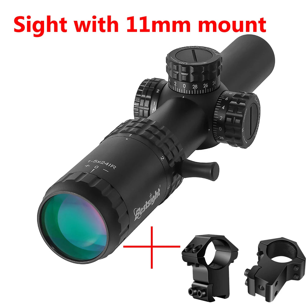 1-5X24 Tactical Optical Scope — Red & Green Illuminated Reticle Hunting Sight