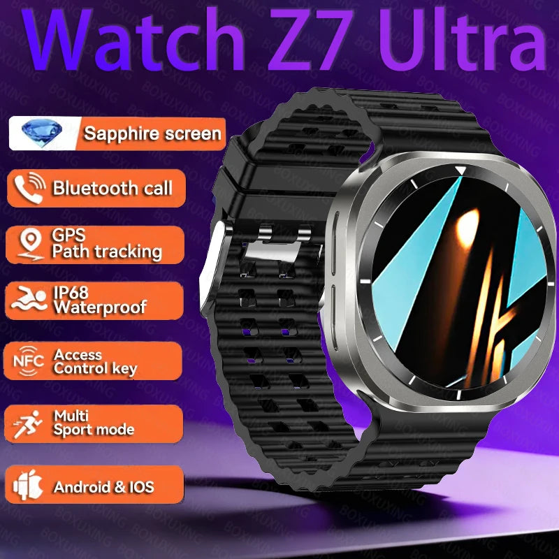 2026 Watch 7 Ultra Smartwatch — 3D Display, GPS, NFC & Compass for Men & Women