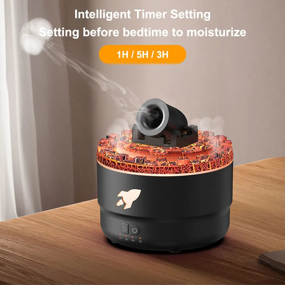 Volcanic Cannon Humidifier — RGB Aromatherapy Diffuser with Timer & Blast Effect