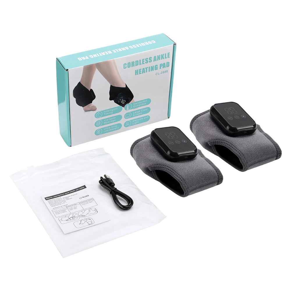 Foot Heat Massager Hot Compresses Vibration Massager Breathable Material USB Foot and Ankle Joint Hot Compress Protection ﻿