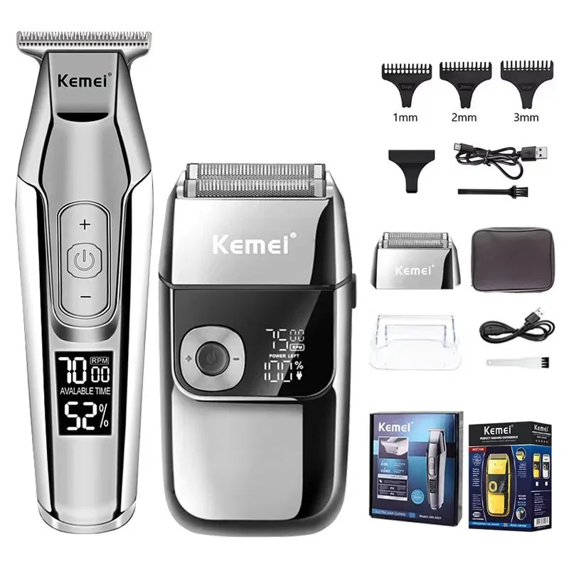 Kemei KM-5027 Original Cordless Electric Hair Clipper Rechargeable Hair Trimmer KM-2028 Shaver for Men USB Charging Razor Barber