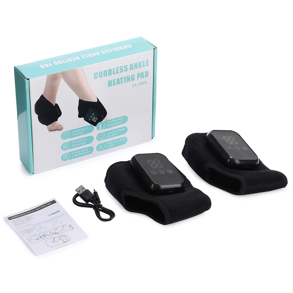 Foot Heat Massager Hot Compresses Vibration Massager Breathable Material USB Foot and Ankle Joint Hot Compress Protection ﻿