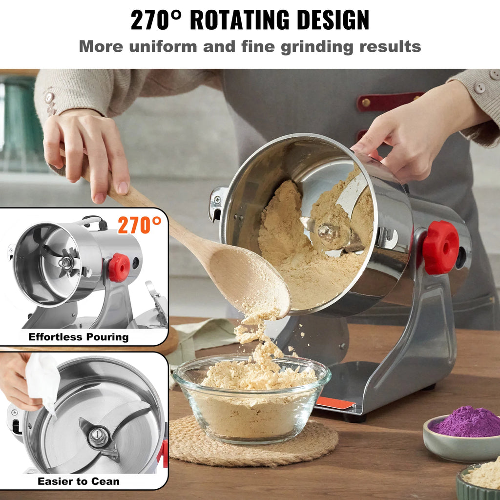 SucceBuy Commercial Grain Mill Grinder — 150-2500g Electric Swing Spice Grinder