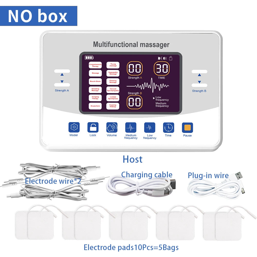 EMS Eletric Professional Muscle Stimulation Physiotherapy Tens Acupuncture Machines Pulse Impulse Body Massager 12 Modes Gifts