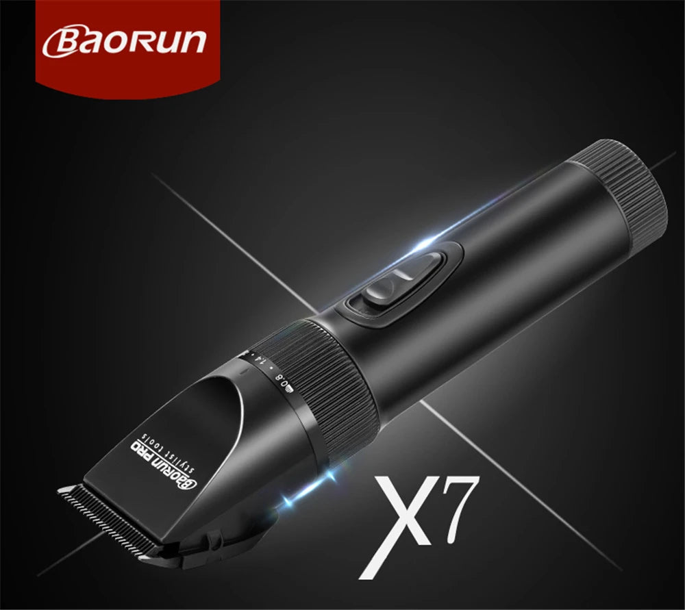 Baorun X7 Professional Hair Clipper — Electric Cordless Trimmer for Salon & Home